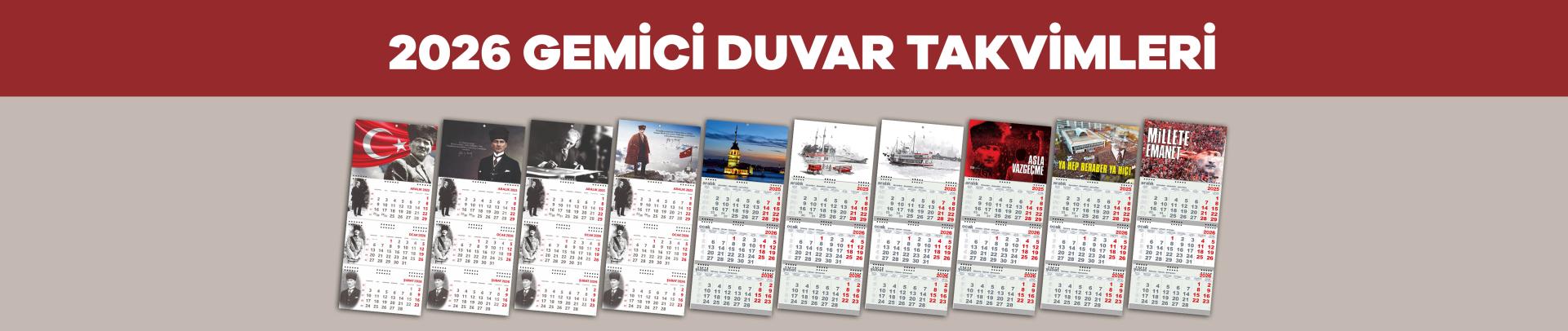 2026 Gemici Takvimler