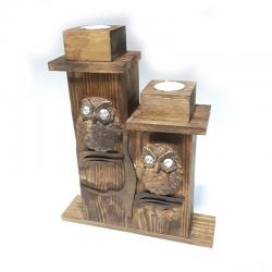 Baykuş İkili T-Light Mumluk HK0951