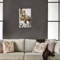 Vera Kahverengi Koşan At Baskılı Ahşap Tablo HK1315