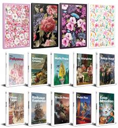 10 Dünya Çocuk Klasiği ve 4 Çiçekli Çizgili Defter -Set-2