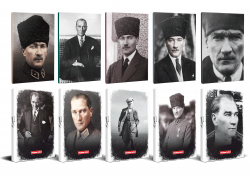10lu Atatürk 64 Sayfa 13,5x19,5cm Defter ve 176 Sayfa Planlama Defteri Seti -3