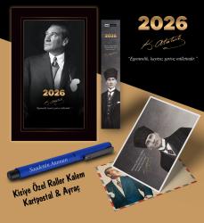 2026 İstikbal Atatürk Ajandası Ayraç Kartpostal Kalem - Lacivert