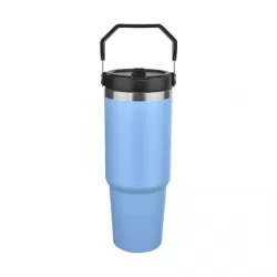 Çelik Termos - Mavi - 900 ml - Üstten Saplı