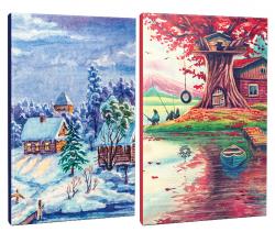 2li Manzara Temalı 13,5x19,5cm 64 Sayfa Çizgili Okul Defteri Seti -2