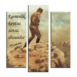 3'lü Ahşap Magnet - Atatürk Resimli Model 4 HK2500-04