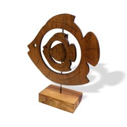 3'lü Balık Ailesi Ahşap Oda Süsü HK0204