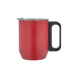 Paslanmaz Çelik Kupa Bardak - Kırmızı - 350 ml