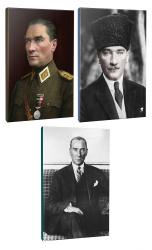 Okula Hazırlık 3lü Atatürk- Çizgili Okul Defteri Seti 64 Sayfa 13,5x19,5cm -2 