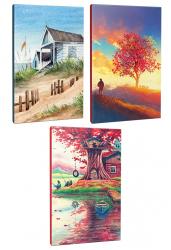 3lü Manzara Temalı 13,5x19,5cm 64 Sayfa Çizgili Okul Defteri Seti -10