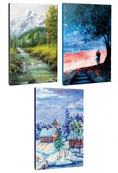 3lü Manzara Temalı 13,5x19,5cm 64 Sayfa Çizgili Okul Defteri Seti -4