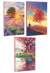 3lü Manzara Temalı 13,5x19,5cm 64 Sayfa Çizgili Okul Defteri Seti -9