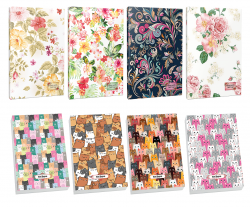 4lü Çiçek Desenli 64 Sayfa Planlama Defteri ve 4 Bloknot-8