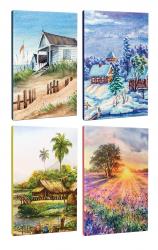 4lü Manzara Temalı 13,5x19,5cm 64 Sayfa Çizgili Okul Defteri Seti -4