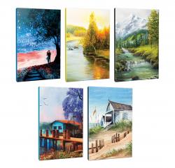 5li Manzara Temalı 13,5x19,5cm 64 Sayfa Çizgili Okul Defteri Seti -1