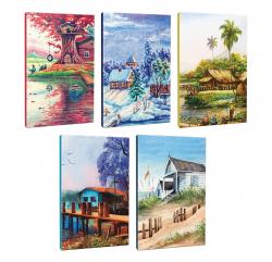 5li Manzara Temalı 13,5x19,5cm 64 Sayfa Çizgili Okul Defteri Seti -4