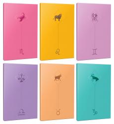 6lı Burç-Astroloji Temalı 13,5x19,5cm 64 Sayfa Çizgisiz Defter Seti -3