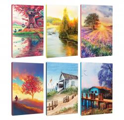 6lı Manzara Temalı 13,5x19,5cm 64 Sayfa Çizgili Okul Defteri Seti -4