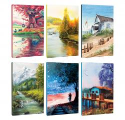 6lı Manzara Temalı 13,5x19,5cm 64 Sayfa Çizgili Okul Defteri Seti -8