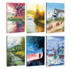 6lı Manzara Temalı 13,5x19,5cm 64 Sayfa Çizgili Okul Defteri Seti -9