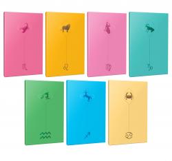 7li Burç-Astroloji Temalı 13,5x19,5cm 64 Sayfa Çizgisiz Defter Seti -6