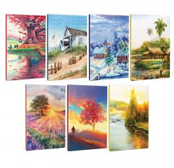 7li Manzara Temalı 13,5x19,5cm 64 Sayfa Çizgili Okul Defteri Seti -3