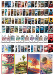 84 Dünya Klasiği ve Manzara Temalı 64 Sayfa Çizgili Defter Seti -1