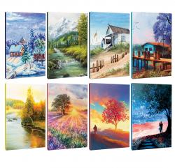 8li Manzara Temalı 13,5x19,5cm 64 Sayfa Çizgili Okul Defteri Seti -1