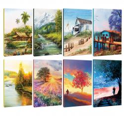 8li Manzara Temalı 13,5x19,5cm 64 Sayfa Çizgili Okul Defteri Seti -2