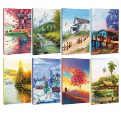 8li Manzara Temalı 13,5x19,5cm 64 Sayfa Çizgili Okul Defteri Seti -5