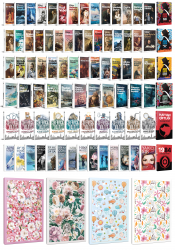 94 Dünya Klasiği ve Çiçekli Çizgili Defter Seti -2