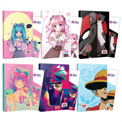 Altılı Catgirl-Icecream-Naruto-Luffy-Violet-Sasuke-Itachi Defter ve Ayraç