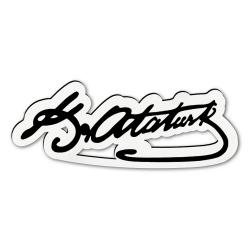 Atatürk İmzalı 14cm'lik Ahşap Magnet HK2508