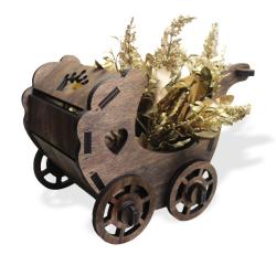 Bebek Arabası Ahşap Çiçeklik HK0572