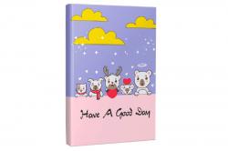Çizgili Defter Sevimli Hayvanlar Have a Good Day