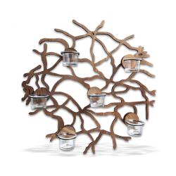 Dekoratif Ağ Desenli Ahşap T-Lightlık HK0235