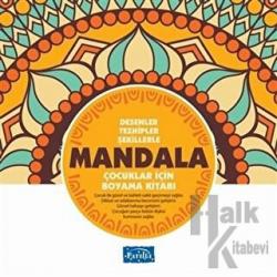 Desenler Tezhipler Şekillerle Mandala - Sarı Kitap Çocuklar İçin Boyama Kitabı