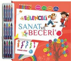 Eğlenceli Sanat ve Beceri - Kırmızı Kitap (7 Yaş) (Kalem Hediyeli)