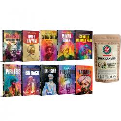 Kahve Kokan Kitaplar Müslüman Bilim Öncüleri&Hindistan Cevizli Türk Kahvesi Seti