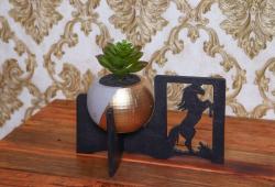 HK Dekor Ahşap At Figürlü Beton Saksı