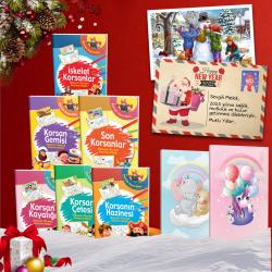 Kişiye Özel Kartpostallı -  Korsanlar Boyama Seti - 6 Kitap  2  Defter -1