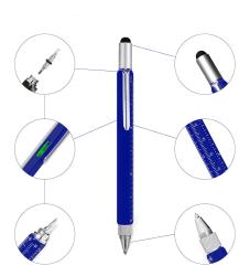Su Terazili,Cetvelli ve Tornavidalı Mühendis Kalem Mavi