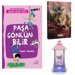 Paşa Gönlün Bilir - Şaşkın Kedi Planlama Defteri ve Kuromi Temalı Fener Tipi Işıklı Kar Küresi