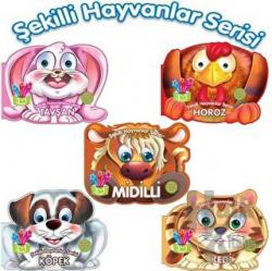 Şekilli Evcil ve Çiftlik Hayvanları Serisi Seti - 5 Kitap Takım