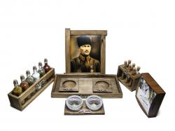 Özel İmzalı Masif Ahşap Set 6'lı K.Atatürk İmzalı Ahşap Set