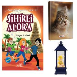 Sihirli Alora - Minik Kedi Planlama Defteri ve Küçük Prens Temalı Fener Tipi Işıklı Kar Küresi