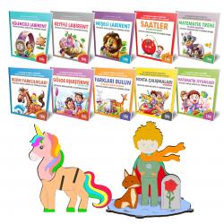 Süper Aktivite 10 Kitap ve 2'li 3D Ahşap Maket Seti