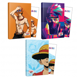 Üçlü Ace-Naruto-Luffy Defter ve Ayraç