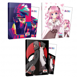 Üçlü Naruto-Violet-Sasuke-Itachi Defter ve Ayraç