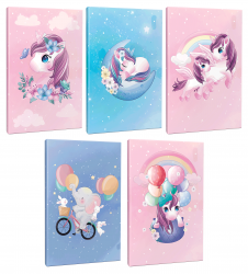 Unicorn Serisi 5li 64 Sayfa Çizgili Okul Defteri Seti -1