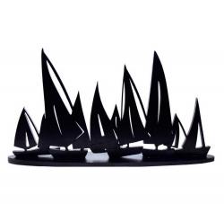 Yelkenli Ahşap Oda Süsü, Siyah HK0181